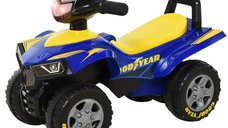 HOMCOM Quad Jucărie Licențiată GOODYEAR pentru Copii 18-36 Luni, cu Lumini și Sunete, Albastru-Galben | Aosom Romania