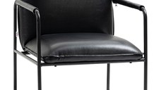 HOMCOM Scaun industrial cu perna, fotoliu din piele artificiala pentru dormitor, scaun de living | AOSOM RO