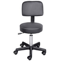HomCom scaun rotativ, piele sintetica, 35x42-54cm, negru | AOSOM RO - 1