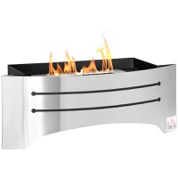 HOMCOM Semineu de masa cu bioetanol, incalzitor din otel inoxidabil, soba cu bietanol, argintiu | AOSOM RO - 1