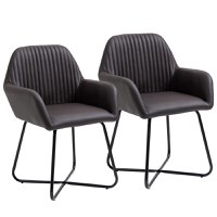 HomCom set 2 scaune cadru metalic X, 60x56.5x85cm, maro | AOSOM RO - 1
