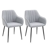 HOMCOM Set 2 Scaune capitonate moderne pentru Bucatarie, Sufragerie, scaune moi, scaune cu tesatura | AOSOM RO - 1