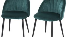 HomCom set 2 scaune captusite fara cotiere, scaune pentru sufragerie, scaune pentru bucatarie 50x54x79cm | AOSOM RO