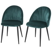 HomCom set 2 scaune captusite fara cotiere, scaune pentru sufragerie, scaune pentru bucatarie 50x54x79cm | AOSOM RO - 1