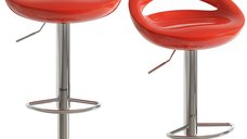 HOMCOM Set 2 Scaune de Bar Reglabile si Rotative, 46x41x76-96 cm, Roșu | Aosom Romania