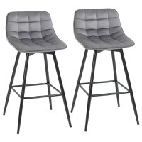 HomCom set 2 scaune de bar, stil nordic, 45x47x88 cm, gri | AOSOM RO - 1