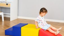 HOMCOM Set Constructii Moi de 4 Piese, Joc Educativ pentru Copii Varsta 1-3 Ani pentru Casa si Scoala, Multicolor