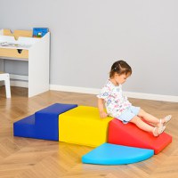 HOMCOM Set Constructii Moi de 4 Piese, Joc Educativ pentru Copii Varsta 1-3 Ani pentru Casa si Scoala, Multicolor - 1