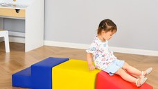 HOMCOM Set Constructii Moi de 4 Piese, Joc Educativ pentru Copii Varsta 1-3 Ani pentru Casa si Scoala, Multicolor