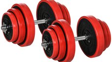 HOMCOM Set Greutăți 40KG pentru Gantere Ajustabile Antrenament Sport Acasă | Aosom Romania