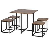 HomCom Set masa si scaune, stil industrial, set de masa pentru bucatarie | AOSOM RO - 1