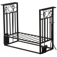 HOMCOM Suport lemne 4 scule din otel Max. 100kg negru | Aosom Ro - 1