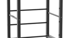 HOMCOM suport suprapunere masina de spalat si uscator, otel, 300 kg, 75x62x97-105 cm, negru