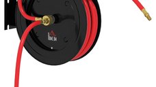 HOMCOM Tambur de Furtun de Gradina cu Retragere Automata, Cadru Metalic, Presiune Apa 20 Bar, Furtun 15+1 m | Aosom Romania