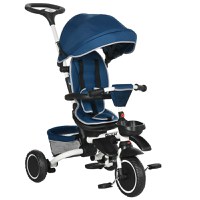 HOMCOM Tricicleta 7 in 1 pentru copii, Tricicleta pentru copii cu scaun rotativ, maner de impingere reglabil | AOSOM RO - 1
