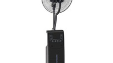 HOMCOM Ventilator Nebulizator cu Apa cu Telecomanda Temporizator Oscilatie, 3 Viteze si 3 Functii, Ф44,5x135cm Negru