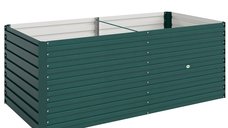 Jardiniera Outsunny din otel galvanizat pentru exterior - 160 x 80 x 60 cm, verde