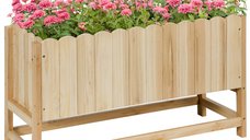 Jardiniera Verticala Outsunny din Lemn de Brad cu Orificiu de Scurgere 86x30x50cm