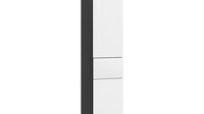 Kleankin Coloană de Baie Înaltă, Mobilier cu 2 Dulapuri, Sertar și Rafturi Reglabile din Lemn, 30x28x180 cm, Negru | Aosom Romania