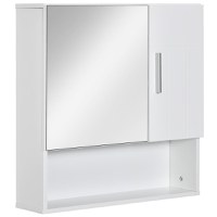Kleankin dulap baie, 2 usi, oglinda inclusa, 54x15.2x55.3 cm, alb | AOSOM RO - 1