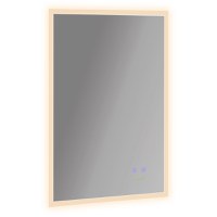 kleankin Oglinda de baie cu LED 70x50 cm, oglinda de cosmetica cu iluminare pentru perete, cu 3 lumini reglabile, Smart Touch, argintiu - 1