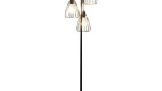 Lampa de podea HOMCOM Design Vintage Industrial din metal negru, lampa de podea moderna Ф35 x 170 cm