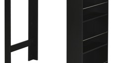 Masa de bucatarie HOMCOM, 3 rafturi, 112x57x106cm, negru | Aosom RO