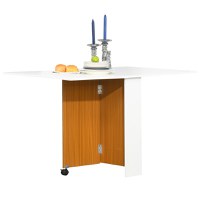 Masa de pranz HOMCOM, pliabila cu roti, mobilier pentru bucatarie | Aosom RO - 1