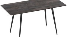 Masă Extensibilă HOMCOM pentru Sufragerie, Capacitate 6-8 Persoane, Dimensiuni 120-160x75 cm, Blat Efect Lemn, Picioare din Oțel