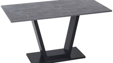 Masa HOMCOM pentru 4-6 Persoane, Blat Efect Marmura, Baza din Oțel, 140x80x76cm, Design Elegant | Aosom Romania