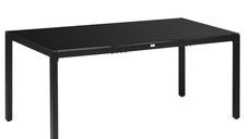 Masa pentru exterior Outsunny cu 8 locuri cu blat din sticla securizata, negru | Aosom Romania