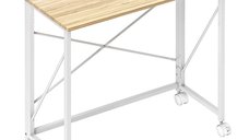 Masa pliabila HOMCOM de 80 cm cu roti - Ton natural | Aosom Romania