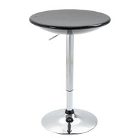 Masa rotunda de bar HOMCOM cu plan rotativ, baza din otel, Φ61x76-97cm, negru | Aosom RO - 1