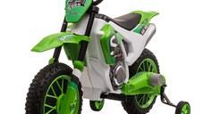 Motocicleta de Cros Electrica HOMCOM pentru Copii de 3-5 ani, Baterie 12V Reincarcabila 106,5x51,5x68cm, Verde | Aosom RO