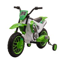 Motocicleta de Cros Electrica HOMCOM pentru Copii de 3-5 ani, Baterie 12V Reincarcabila 106,5x51,5x68cm, Verde | Aosom RO - 1