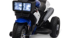 Motocicleta Electrica pentru Copii 3-6 ani (max. 25 kg) cu 3 Roti, Baterie 6V, din PP si Metal, Albastru inchis si Negru 86x42x52cm HOMCOM | Aosom RO