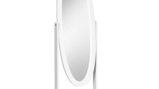 Oglinda reglabila HomCom cu suport, 47.5x45.5x154.5cm, alba