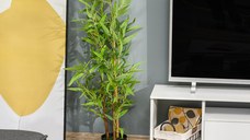 Outsunny bambus artificial in ghiveci, 120 cm, verde | Aosom Ro