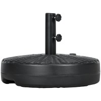 Outsunny Baza rotunda 29kg 51cm diametru, pentru umbrela de soare cu efect de ratan, Suport rezistent din plastic pentru umbrela 38mm, 48mm, Suport care poate fi umplut, Negru - 1