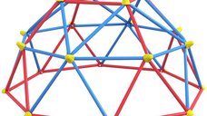 Outsunny Cadru de catarat 6 FT, Jungle Gym, Turn geometric de catarat in aer liber cu rama din otel rezistenta la rugina si UV, pentru 1-4 copii cu varste intre 3 si 8 ani