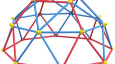 Outsunny Cadru de catarat 6 FT, Jungle Gym, Turn geometric de catarat in aer liber cu rama din otel rezistenta la rugina si UV, pentru 1-4 copii cu varste intre 3 si 8 ani