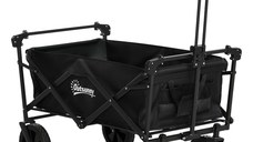 Outsunny Cărucior Pliabil de Exterior cu Copertină Detașabilă, Rezistent pentru Grădină și Camping, cu Maner Telescopic | Aosom Romania