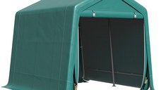 Outsunny Copertina pentru masini pentru Exterior 2,4x2m, Motociclete si Biciclete Tesatura PE, Verde | Aosom Ro