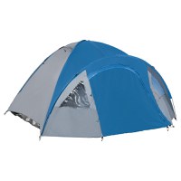 Outsunny Cort pentru Camping 4 Persoane cu Buzunare de Depozitare si Carlig pentru Lampa, din Poliester si Fibra de Sticla, 3x2.50x1.30 m, Albastru - 1