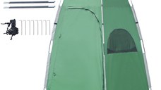 Outsunny Cort pentru dus, vestiar, cort pentru intimitate, adapost portabil, de exterior, pentru camping si plaja, cu geanta de transport, verde