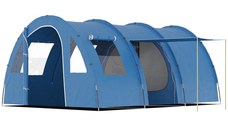 Outsunny Cort Tunel pentru 5-6 Persoane, Cort de Camping cu Doua Camere, cu Podea Cusuta, 2 Usi si Geanta de Transport | AOSOM RO