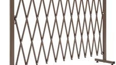 Outsunny Gard de Grădină cu Lățime Reglabilă, Gard de Grădină Multifuncțional din Metal și Aluminiu, 300x31x103,5 cm, Maro Închis