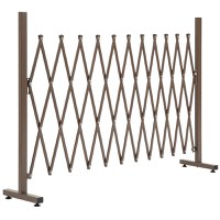 Outsunny Gard de Grădină cu Lățime Reglabilă, Gard de Grădină Multifuncțional din Metal și Aluminiu, 300x31x103,5 cm, Maro Închis - 1