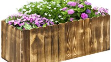 Outsunny Ghiveci Rectangular pentru Plante din Lemn de Brad 80x33x30cm | Aosom Romania
