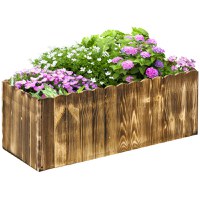 Outsunny Ghiveci Rectangular pentru Plante din Lemn de Brad 80x33x30cm | Aosom Romania - 1